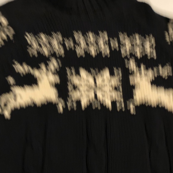 Vintage Lands' End black turtleneck sweater reindeer and snowflake Nordic design - Picture 2 of 6